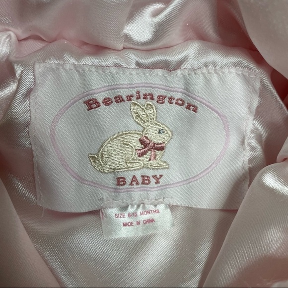 Bearington Baby Pink Faux Fur Bunny Jacket Hood with Ears & Tail 6–12 Months - Picture 10 of 10